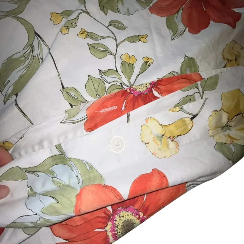 Pottery Barn Sophia Floral Orange Poppy twin duvet cover